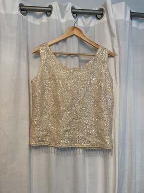 Macy's Vintage 1950s/60s Beaded and Sequined Tank Top with Pearl Fringe
Bridal